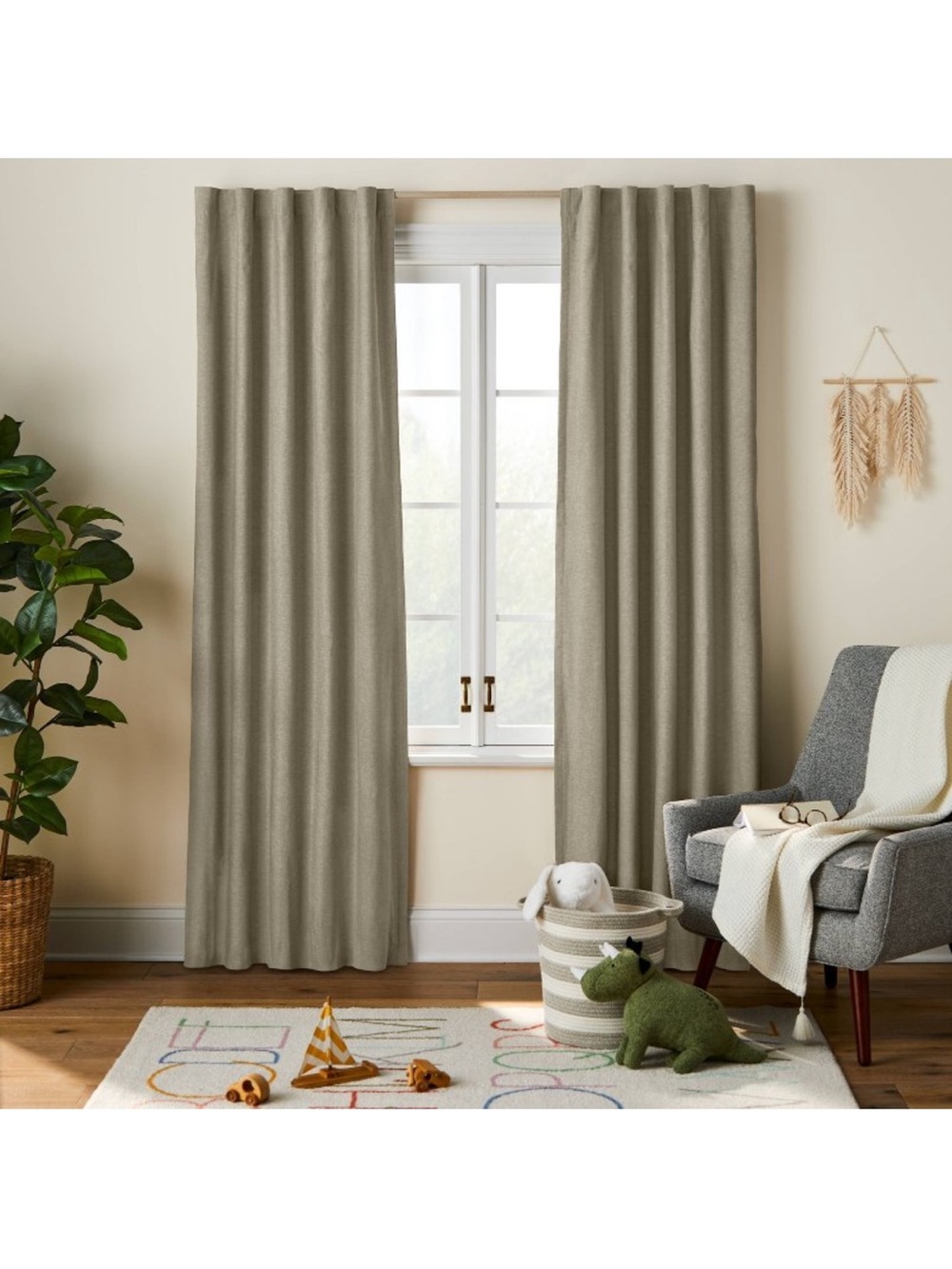 Set of Olive Green Curtains